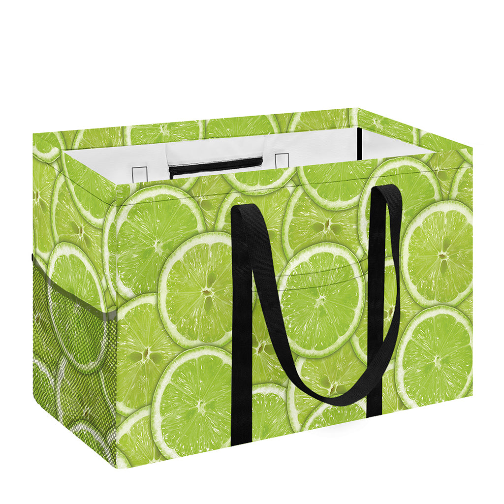 Green Lime Slices Pattern Print Utility Tote Bag