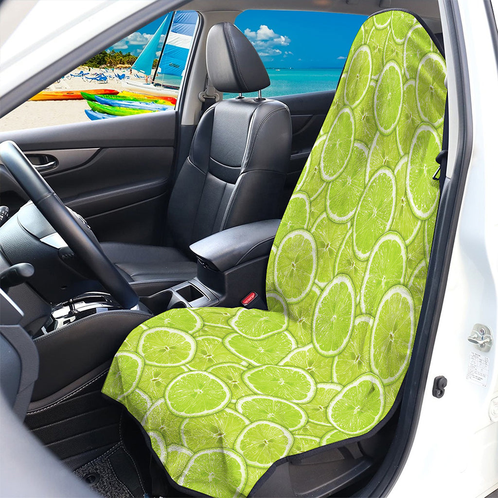 Green Lime Slices Pattern Print Waterproof Car Seat Cover