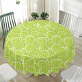 Green Lime Slices Pattern Print Waterproof Round Tablecloth