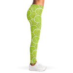 Green Lime Slices Pattern Print Women's Leggings
