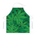 Green Marijuana Leaf Print Adjustable Apron