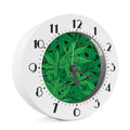 Green Marijuana Leaf Print Alarm Clock
