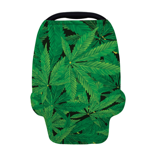 Green Marijuana Leaf Print Baby Seat Cover