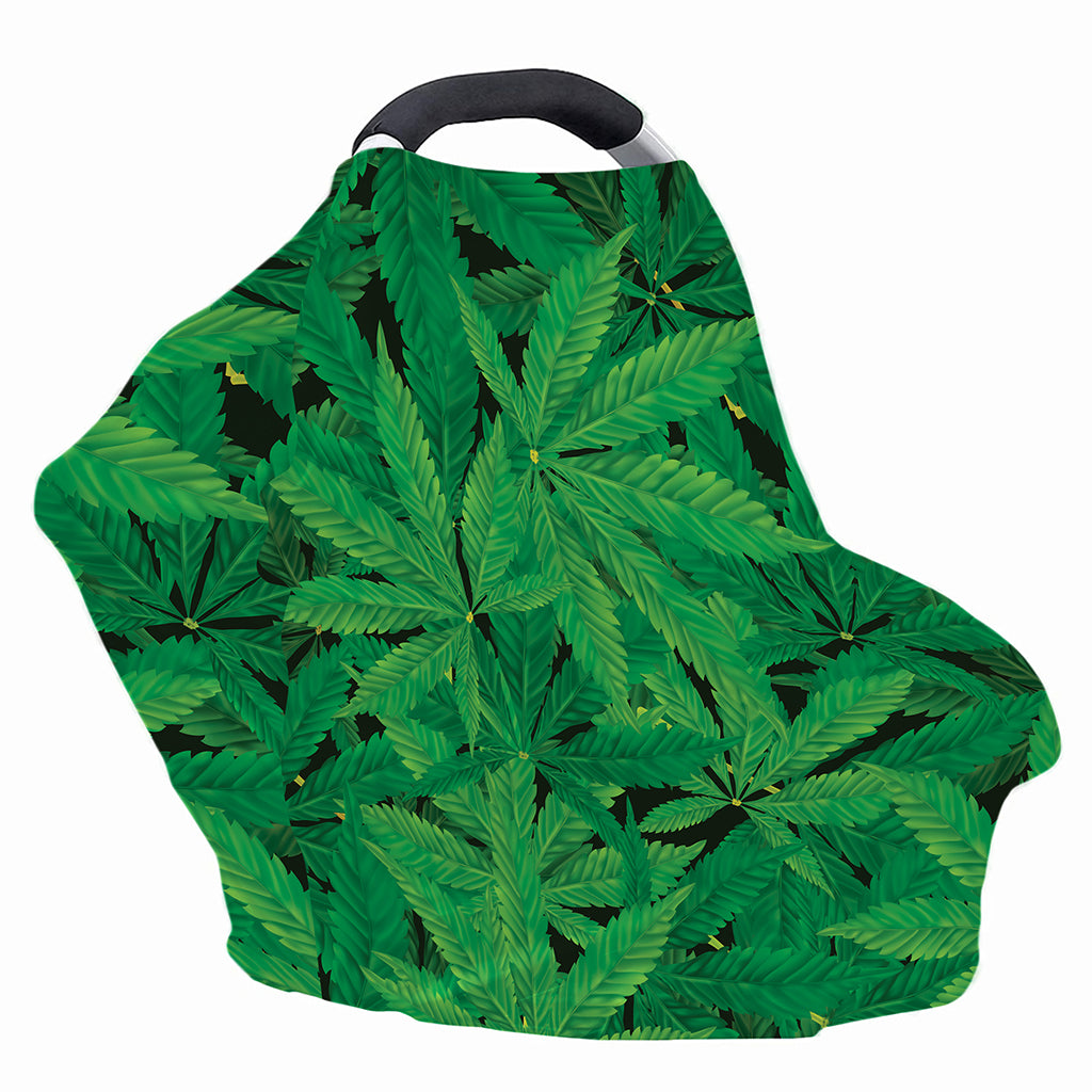Green Marijuana Leaf Print Baby Seat Cover