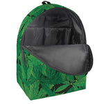 Green Marijuana Leaf Print Backpack