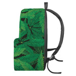 Green Marijuana Leaf Print Backpack