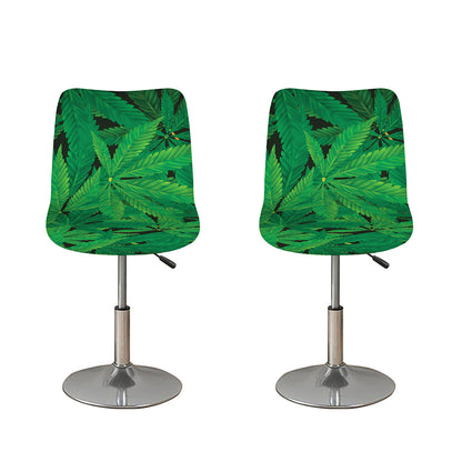 Green Marijuana Leaf Print Bar Stool Covers