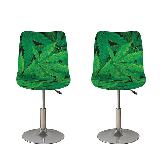 Green Marijuana Leaf Print Bar Stool Covers