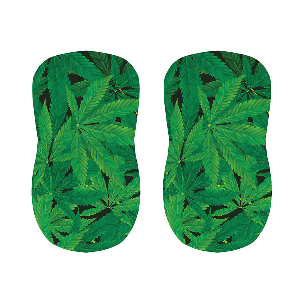 Green Marijuana Leaf Print Bar Stool Covers