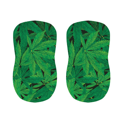 Green Marijuana Leaf Print Bar Stool Covers