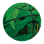 Green Marijuana Leaf Print Basketball