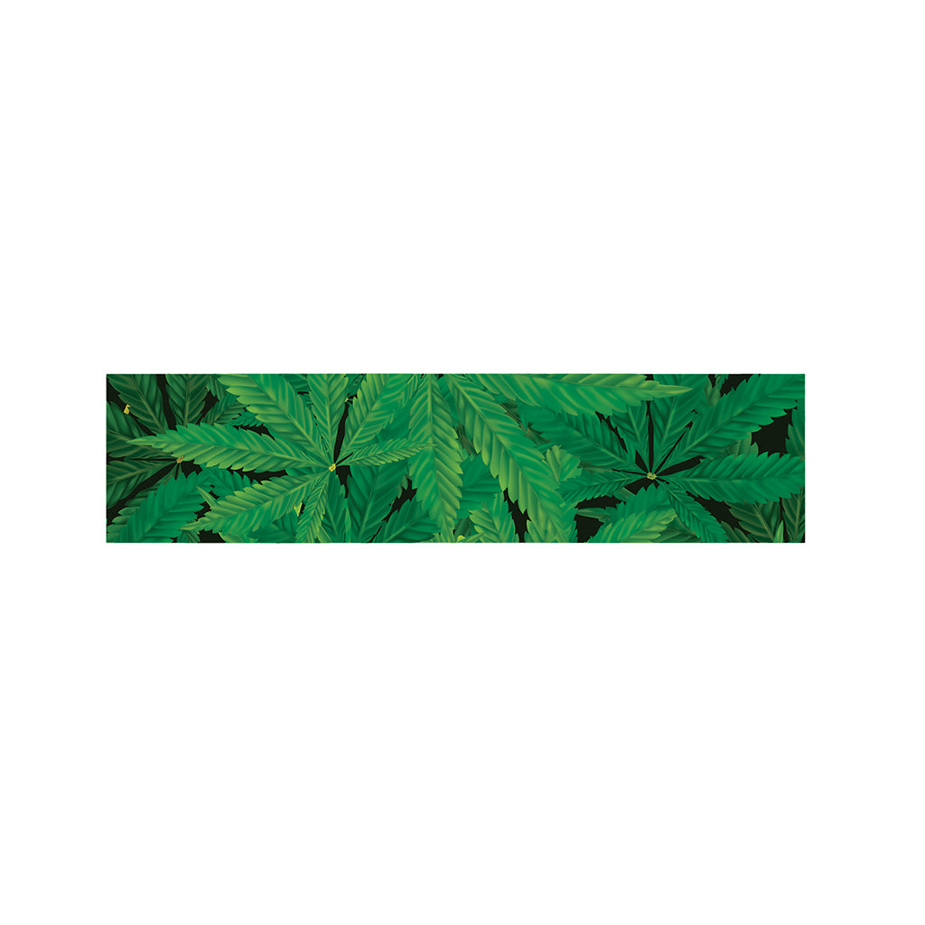 Green Marijuana Leaf Print Bed Runner