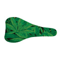 Green Marijuana Leaf Print Bicycle Seat Cover