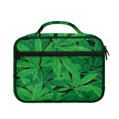 Green Marijuana Leaf Print Briefcase Bible Bag