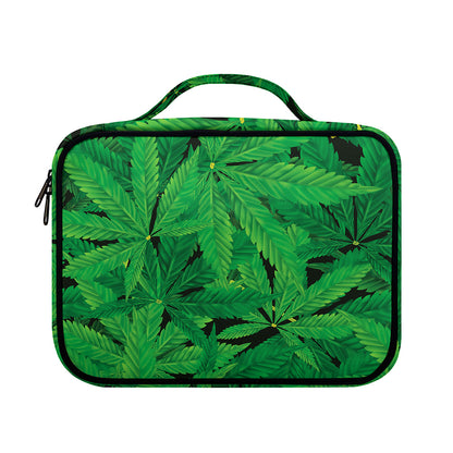 Green Marijuana Leaf Print Briefcase Bible Bag