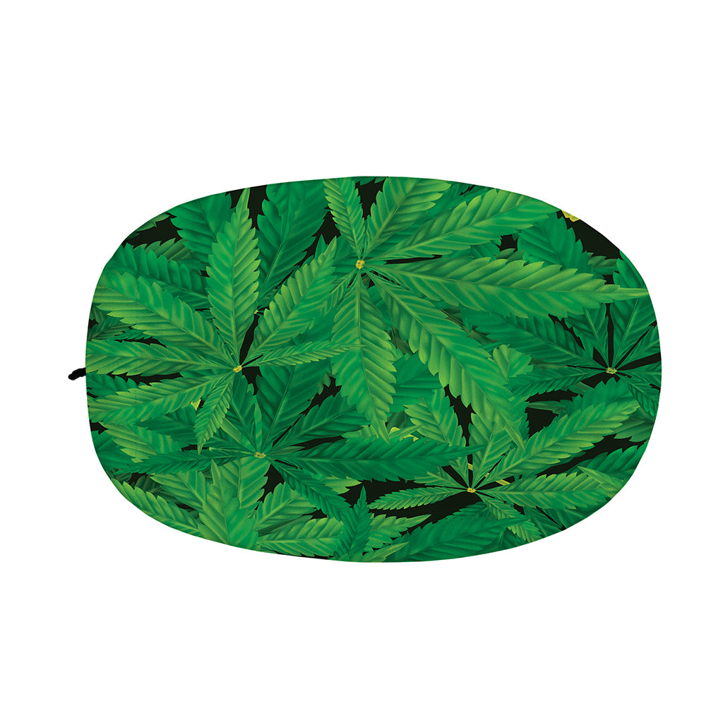 Green Marijuana Leaf Print Car Side Mirror Covers