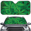 Green Marijuana Leaf Print Car Windshield Sun Shade
