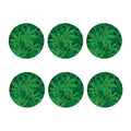 Green Marijuana Leaf Print Coaster Set