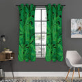 Green Marijuana Leaf Print Grommet Curtain Panels