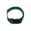 Green Marijuana Leaf Print Dog Collar