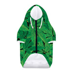 Green Marijuana Leaf Print Dog Zip Up Hoodie