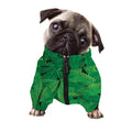 Green Marijuana Leaf Print Dog Zip Up Jacket