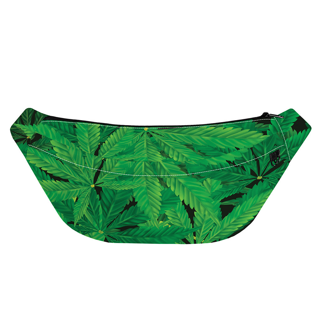 Green Marijuana Leaf Print Fanny Pack