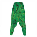 Green Marijuana Leaf Print Hammer Pants