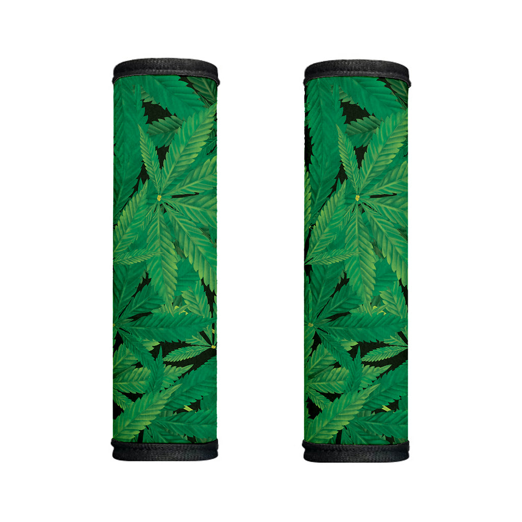 Green Marijuana Leaf Print Handle Covers