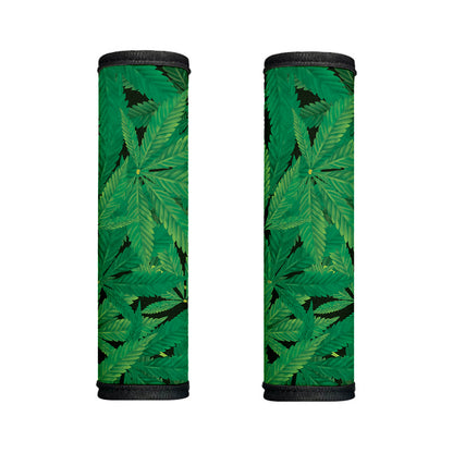 Green Marijuana Leaf Print Handle Covers