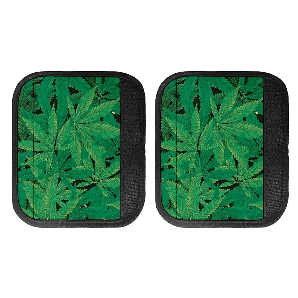 Green Marijuana Leaf Print Handle Covers