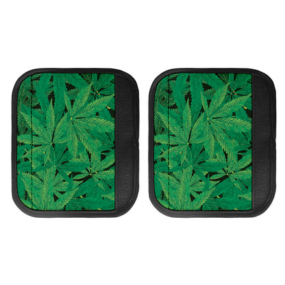 Green Marijuana Leaf Print Handle Covers