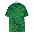 Green Marijuana Leaf Print Hawaiian Shirt