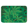 Green Marijuana Leaf Print Indoor Door Mat