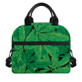 Green Marijuana Leaf Print Insulated Lunch Bag