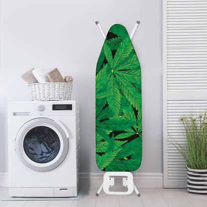 Green Marijuana Leaf Print Ironing Board Cover