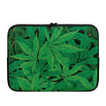 Green Marijuana Leaf Print Laptop Sleeve