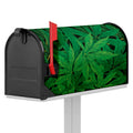 Green Marijuana Leaf Print Mailbox Cover