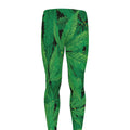 Green Marijuana Leaf Print Men's Leggings