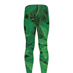 Green Marijuana Leaf Print Men's leggings