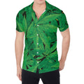 Green Marijuana Leaf Print Men's Shirt