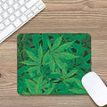 Green Marijuana Leaf Print Mouse Pad