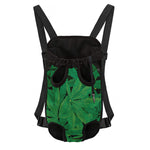 Green Marijuana Leaf Print Pet Carrier Backpack