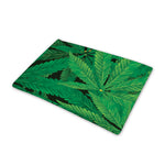Green Marijuana Leaf Print Pet Cooling Mat Cover
