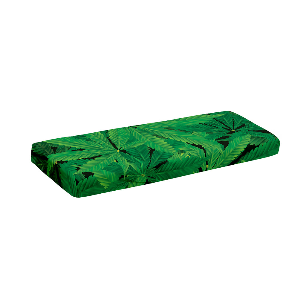 Green Marijuana Leaf Print Piano Keyboard Cover