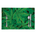 Green Marijuana Leaf Print Placemat