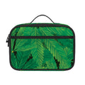Green Marijuana Leaf Print Portable Lunch Bag
