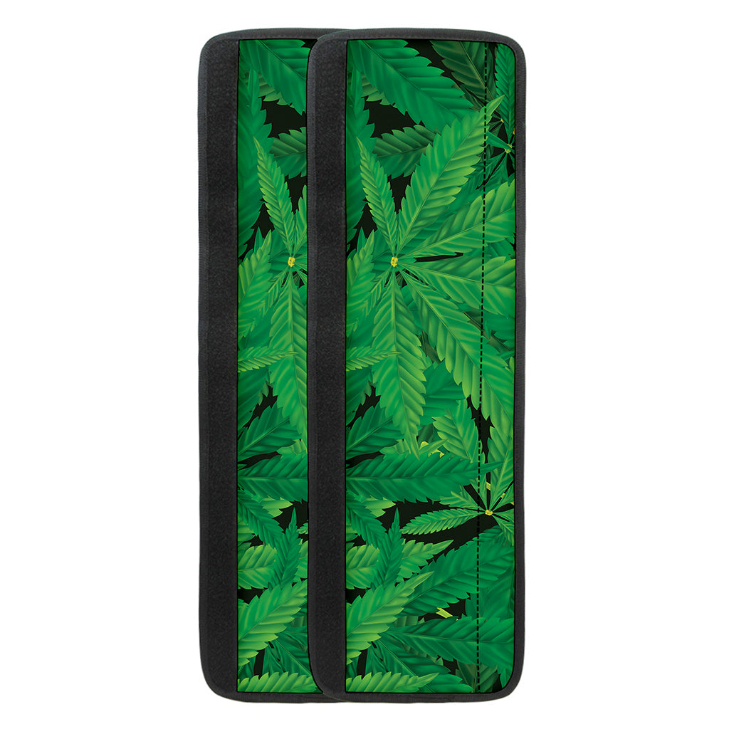 Green Marijuana Leaf Print Refrigerator Handle Covers