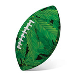 Green Marijuana Leaf Print Rugby Ball