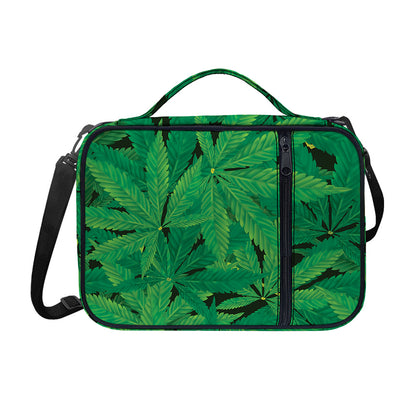 Green Marijuana Leaf Print Shoulder Strap Bible Bag